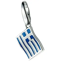 Giorgio Martello Milano Charm Griechenland-Flagge, Silber 925 Charms & Kettenanhänger   Grün Damen 