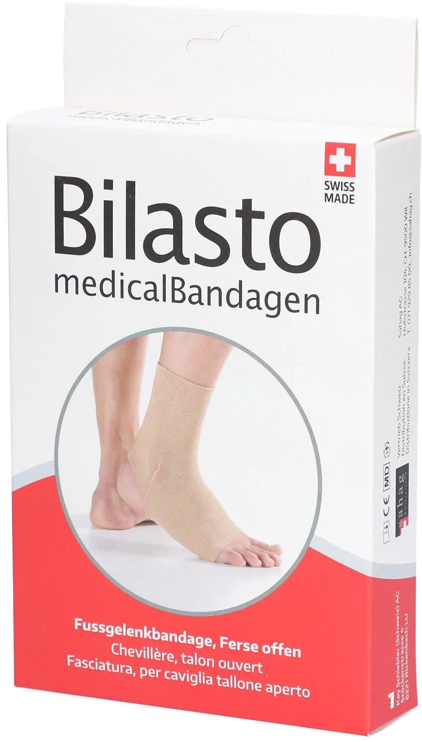 Bilasto Fussgelenkbandage XL Ferse offen beige