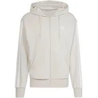 adidas Men's Essential Three Stripes French Terry Fullzip Hoodie, Wonder Alumina/White, XS