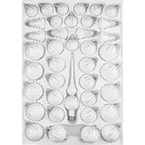 Navidacio Weihnachtsbaumkugel 39tlg. Glas-Weihnachtskugel Set "Hochglanz Modern Rot Weiss Ornamente"