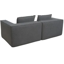 Mendler 2er-Sofa/Zubehör für Sofa HWC-O54, Couch 2-Sitzer Loungesofa, modular Stoff/Textil (300g/m2) 63x194x97cm ~ dunkelgrau
