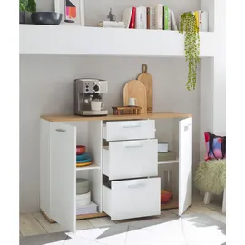 HBZ Kommode BC 1035 weiß matt, BxHxT 135x86x38 cm - weiß