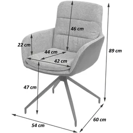 MCW Esszimmerstuhl K32 Textil grau 6er Set