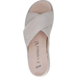 CAPRICE Pantoletten aus Leder mit Klettverschluss, Beige (Pearl Nappa), 38 EU