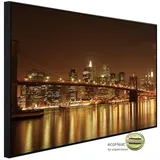Papermoon Infrarotheizung Brooklyn Bridge bei Nacht 600 W bunt