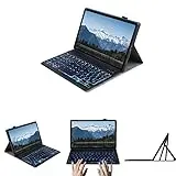 leleyo Tastaturhülle mit Hintergrundbeleuchtung für Samsung Galaxy Tab A 25,7 cm (10,1 Zoll) (T580/T585), Smart-Cover, magnetisch, mit abnehmbarer kabelloser Bluetooth-Tastatur für Samsung Galaxy Tab