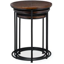 Relaxdays Braun Schwarz Mangoholz 44,2 x 44,1 cm