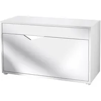 Vladon Schuhschrank, Weiß, Holzwerkstoff, 85x50x33 cm, Garderobe, Schuhaufbewahrung, Schuhschränke
