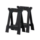 Stanley Arbeitsbock höhenverstellbar Unterstellbock Paar "Junior" (57x12x81cm, paarweise geliefert, fester Stand durch Gummifüße, flach zusammenklappbar, bis zu 340kg Belastbarkeit) STST1-70355