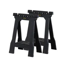 Stanley Arbeitsbock höhenverstellbar Unterstellbock Paar "Junior" (57x12x81cm, paarweise geliefert, fester Stand durch Gummifüße, flach zusammenklappbar, bis zu 340kg Belastbarkeit) STST1-70355