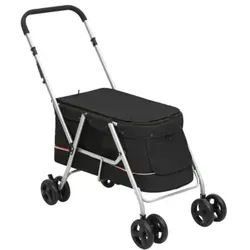 VidaXL Hundewagen 100x49x96 cm (L x B x H) schwarz