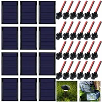Mini Solarpanel, 12 Stück Kleine Sonnenkollektoren 3V 0.3W 65X48mm, Epoxy-Sonnenkollektor, Solarmodul mit 15CM Kabel, Polykristalline Solarzellen für Sonnenenergie Heimwerken DIY Industrie