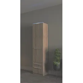 Priess Wäscheschrank Barcelona 48 x 193 x 36 cm Braun/Beige