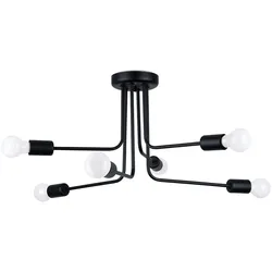 SOLLUX LIGHTING Deckenleuchte "Kronleuchter NORAH 6 schwarz", schwarz, H: 33cm, Lampen, Streulicht