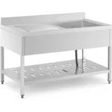 Royal Catering Spültisch - 1 Becken - - Edelstahl - 140 x 70 cm