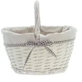 Frank Flechtwaren Bügelkorb Liebesherz 36 x 27 x 32 cm weiß