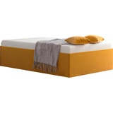 Westfalia Schlafkomfort Polsterbett »Amrum«, in Samtvelours ohne Kopfteil, mit und ohne Bettkasten erhältlich, gelb