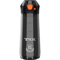 TITIROBA TKK 1008 Kinderflasche 500ml auslaufsicher, Tritan BPA-Frei einhändig bedienbare mit Sieb Trinkflasche Schwarz