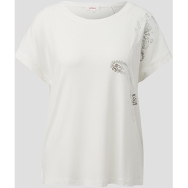 s.Oliver T-Shirt mit Pailletten, Damen, creme, 34