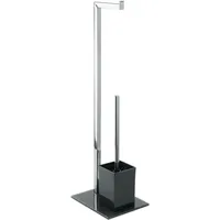 MSV Stand WC Garnitur aus Edelstahl und Glas mit
