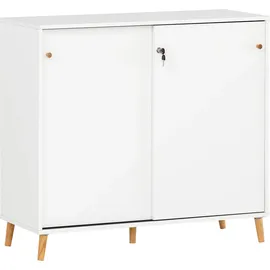 Schildmeyer Büromöbel-Set SCHILDMEYER "Serie 500", weiß, Holzwerkstoff, Arbeitsmöbel-Sets, Büromöbel-Set, bestehend aus 2 Regalen, 2 Schränken, 1 Regalkreuz