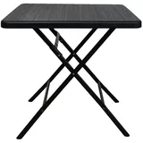 chefgastro Gartentisch klappbar 78 x 78 x 73 cm Schwarz