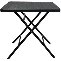 chefgastro Gartentisch klappbar 78 x 78 x 73 cm Schwarz