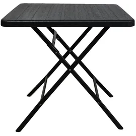 chefgastro Gartentisch klappbar 78 x 78 x 73 cm Schwarz