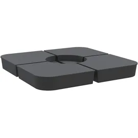 vidaXL 4-tlg. Kreuzfuß-Schirmständer-Set 100 kg PP