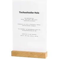 Indisplay Tischaufsteller Holz, Eiche geölt für DIN lang