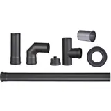 FireFix Pelletofenrohr-Set Stahl 80 mm 7-tlg Schwarz