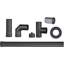 FireFix Pelletofenrohr-Set Stahl 80 mm 7-tlg Schwarz