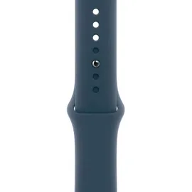 Apple Watch Series 9 GPS 45 mm Aluminiumgehäuse silber, Sportarmband sturmblau M/L