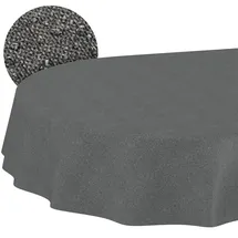 ANRO Tischdecke abwaschbar Oval 160 x 140 cm Grau