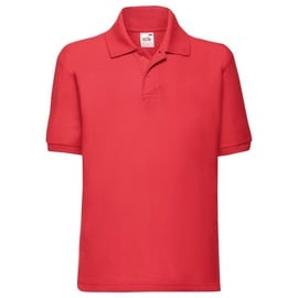 FRUIT OF THE LOOM 65/35 Polo Kids Kinder Poloshirt UNI - rot,