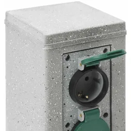 vidaXL Gartensteckdose 4-fach Grau