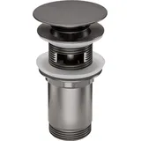 Lomadox Ablaufventil titanium mit und ohne Überlauf mit Pop-Up Funktion, b/h/t 6,8/7,5/4,2 cm