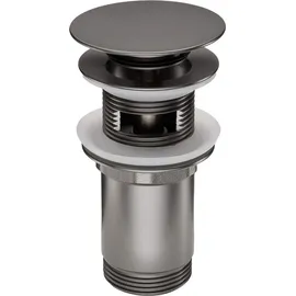 Lomadox Ablaufventil titanium mit und ohne Überlauf mit Pop-Up Funktion, b/h/t 6,8/7,5/4,2 cm