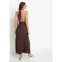 lscn by lascana Neckholderkleid Maxi Braun 42