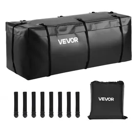 Vevor Gepäckträgertasche für Anhängerkupplung aus wasserdichtes 840D-PVC (0,566 m3), Gepäcktasche zur Aufbewahrung auf der Ladefläche von Lkws mit 8 verstärkten Gurten für PKW SUVs Schwarz