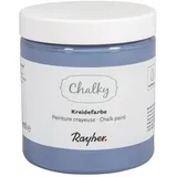 Rayher Chalky, Kreidefarbe auf Wasserbasis, taubenblau, für Shabby-Chic, Vintage- und Landhaus-Stil-Looks, Dose 230 ml, 35048370
