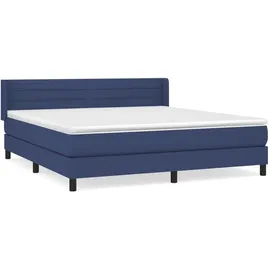 vidaXL Boxspringbett mit Matratze Blau 180x200 cm Stoff