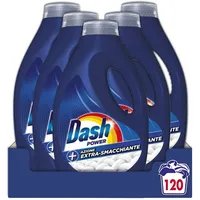 Dash Power Flüssigwaschmittel, 120 Waschgänge (5 x 24), extra Fleckenentfernung, extra effektiv bei der Entfernung von Flecken, wirksam auch bei niedriger Temperatur
