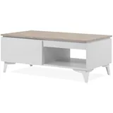 furn.design Couchtisch, Weiß, Sand, Holzwerkstoff, 1 Schubladen, Rechteckig,Rechteckig, 100x40x55 cm, Wohnzimmer, Wohnzimmertische, Couchtische