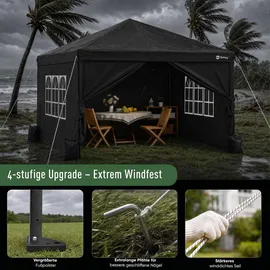 Sekey Faltpavillon 3 x 3 m inkl. 4 Seitenteile Grau