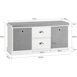 SoBuy FSR66 100 x 50 x 35 cm grau / grau