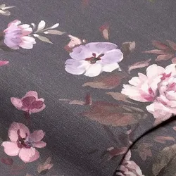 Dekostoff Aquarell-Blumen „Lorena“, lila-color