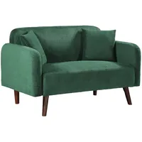 [en.casa] Sofa Midt 132x70x81 cm Cord Grün