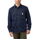 CARHARTT DENIM FLEECE LINED SNAP FRONT SHIRT 105605 - XL