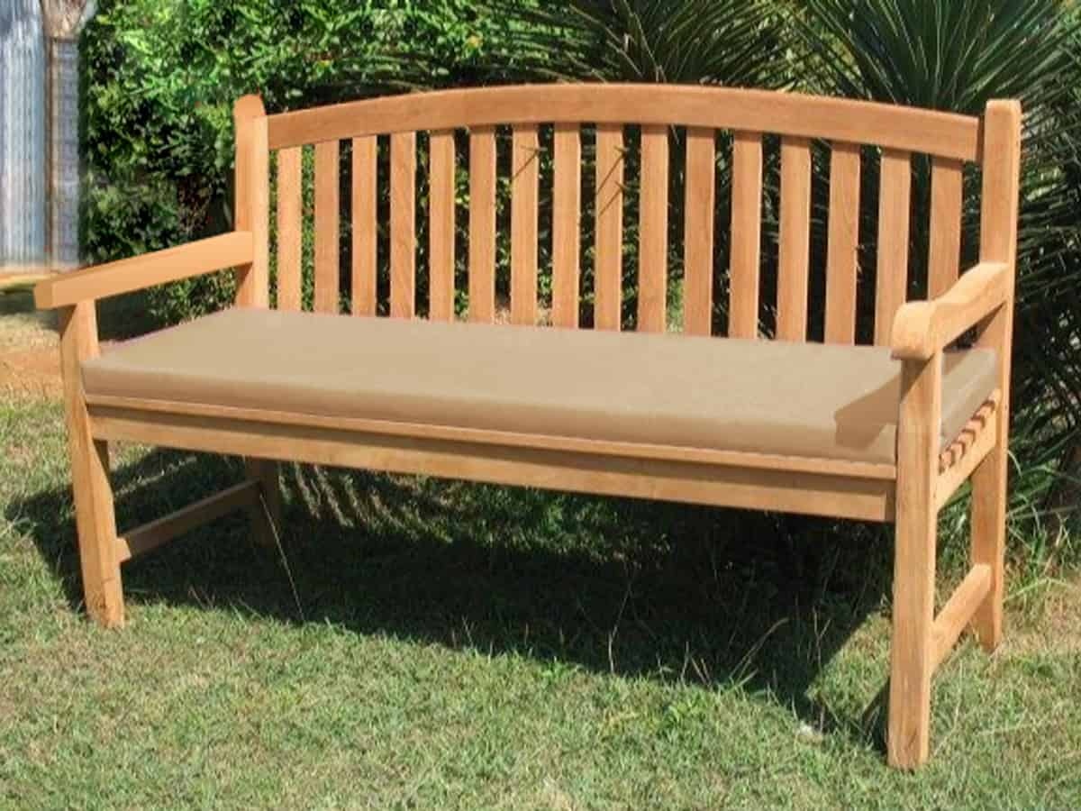 Kissen - Teak Bank mit Armlehne 180cm 100% Polyester